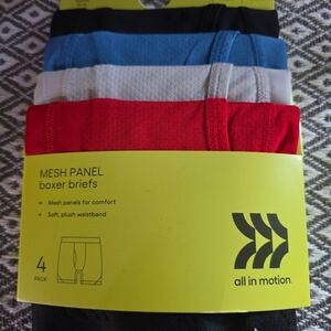 All in Motion Boys  Boxer Briefs 4-Pack - Blue, Gray, Red, Black L